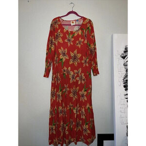 Farm Rio Golden Lily Maxi Dress Size XL
